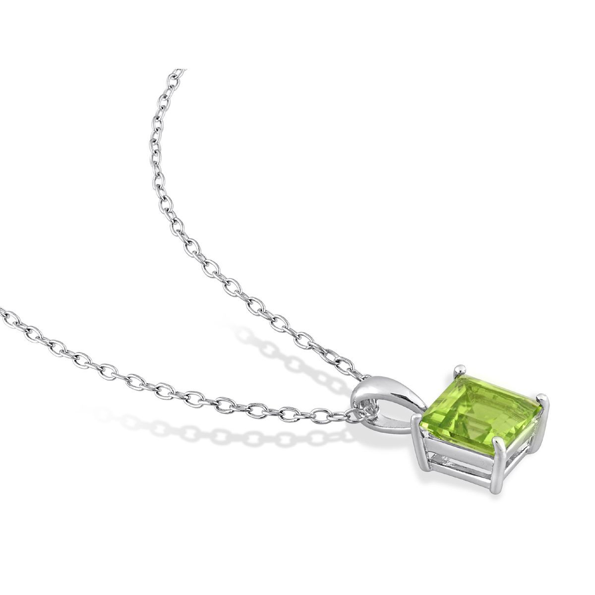 1.20 Carat (ctw) Princess-Cut Peridot Solitaire Necklace product image