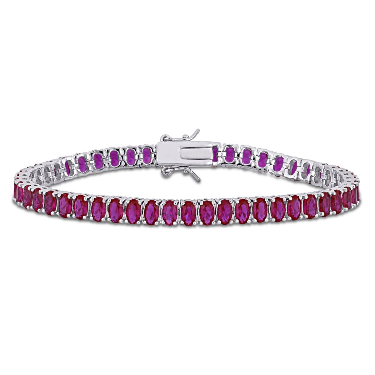 25 Carat (ctw) Lab-Created Ruby Bracelet in Sterling Silver (7") product image