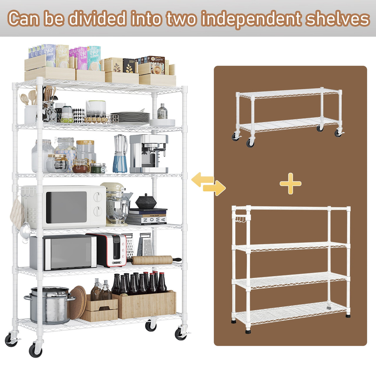 6-Tier Wire Shelving with Wheels product image