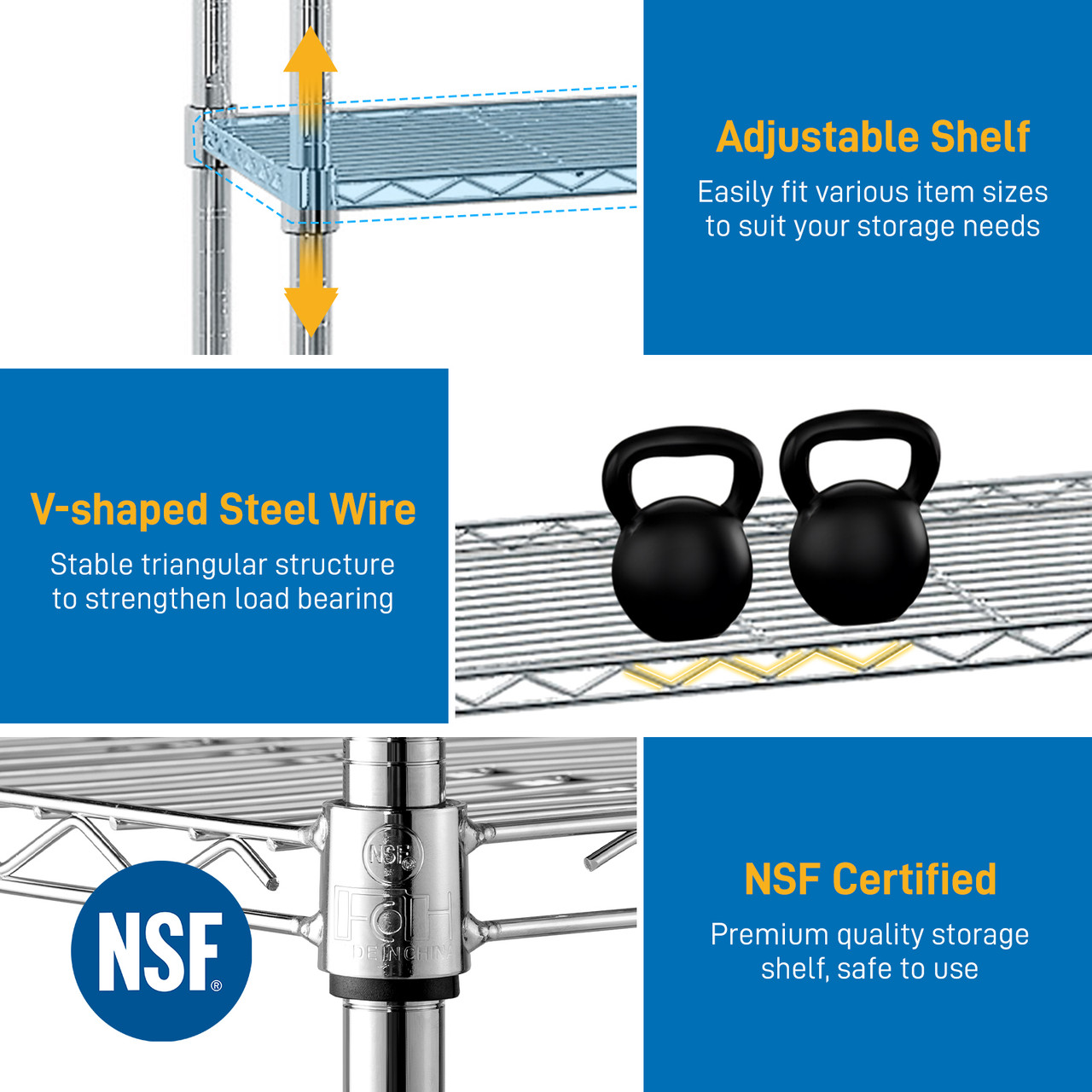 8-Tier Steel Wire Shelving product image
