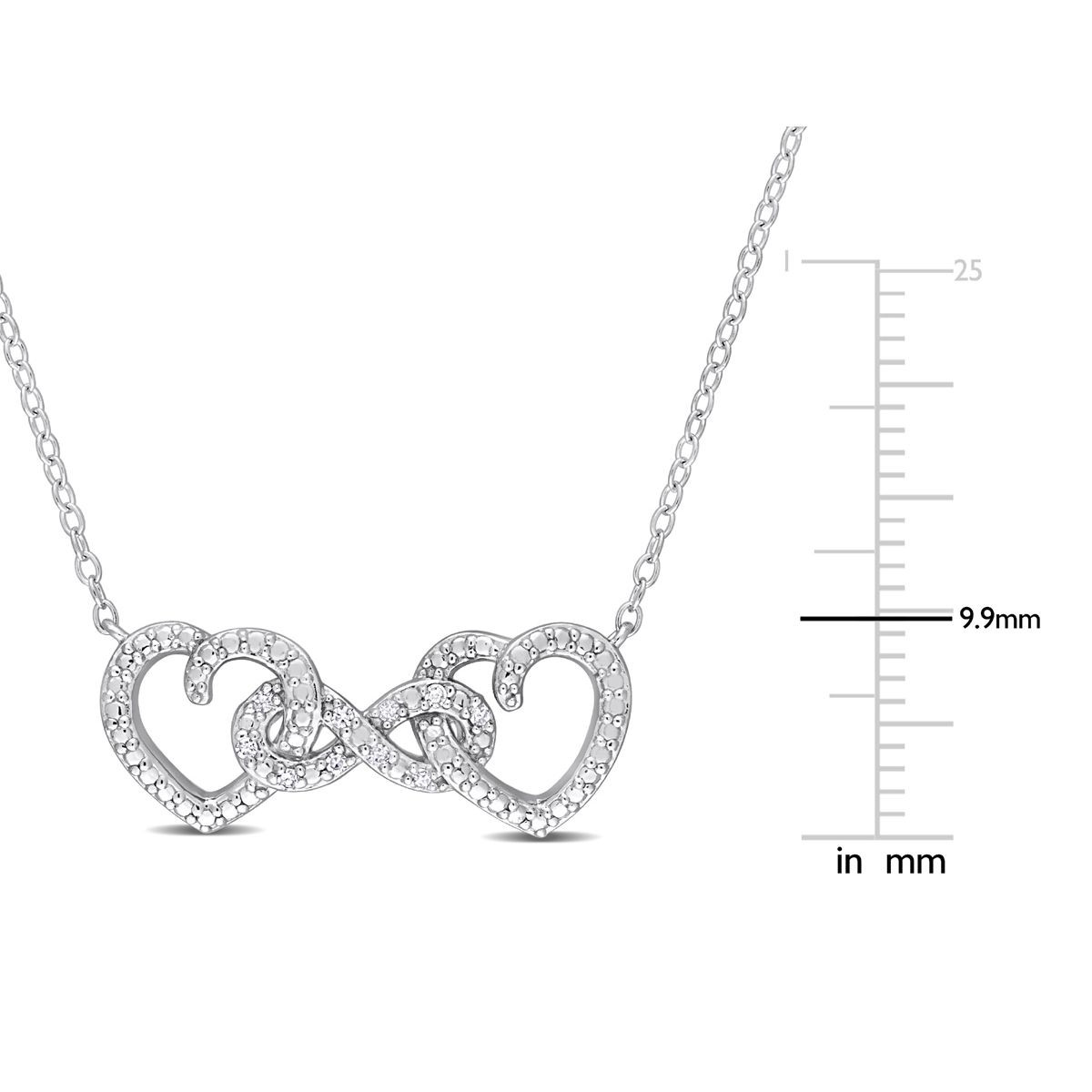 Accent Diamond Double Heart Pendant Necklace  product image