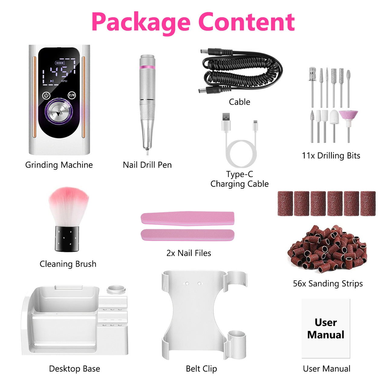 Cordless Electric Nail Drill Kit product image