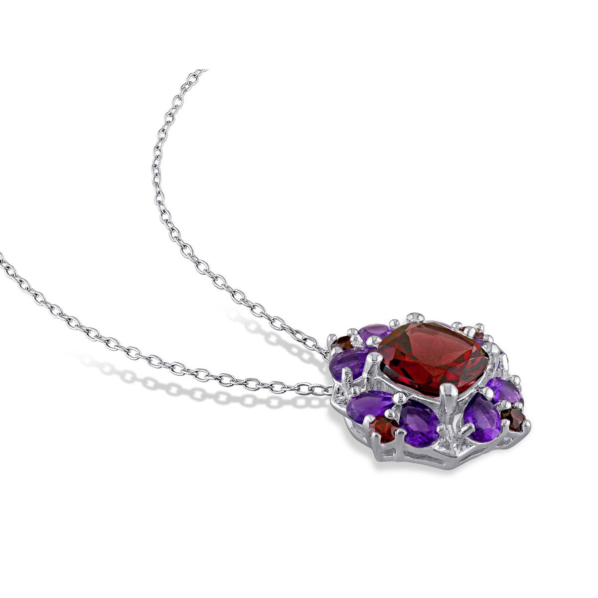 4.44 Carat (ctw) Garnet and African Amethyst Pendant Necklace  product image