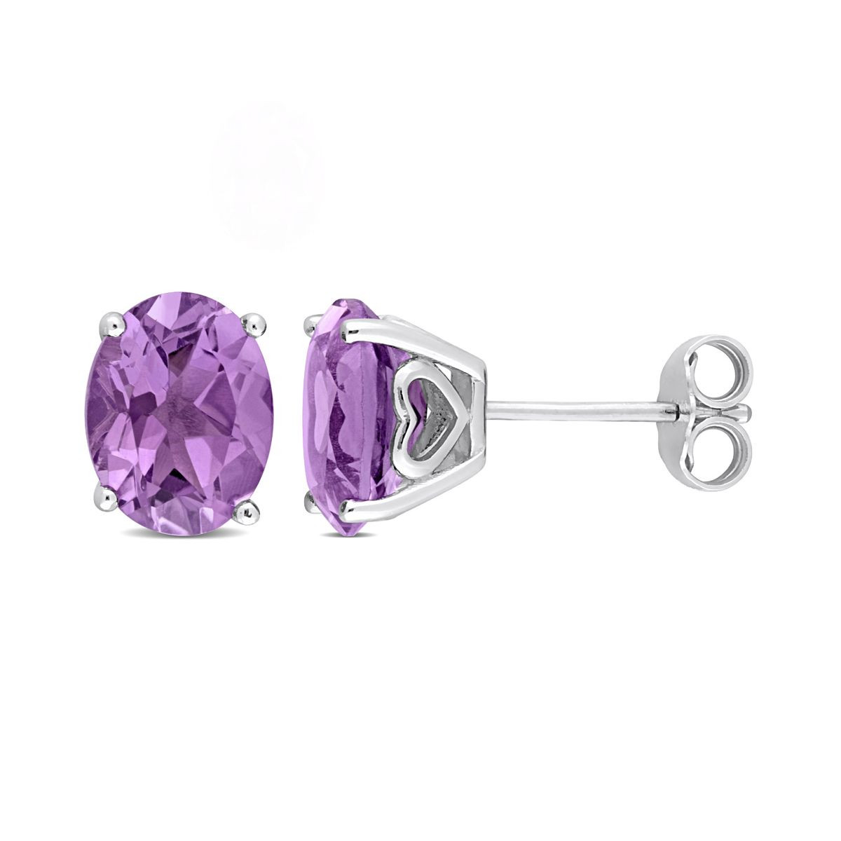 4.00 Carat (ctw) Amethyst Oval Stud Earrings in Sterling Silver product image