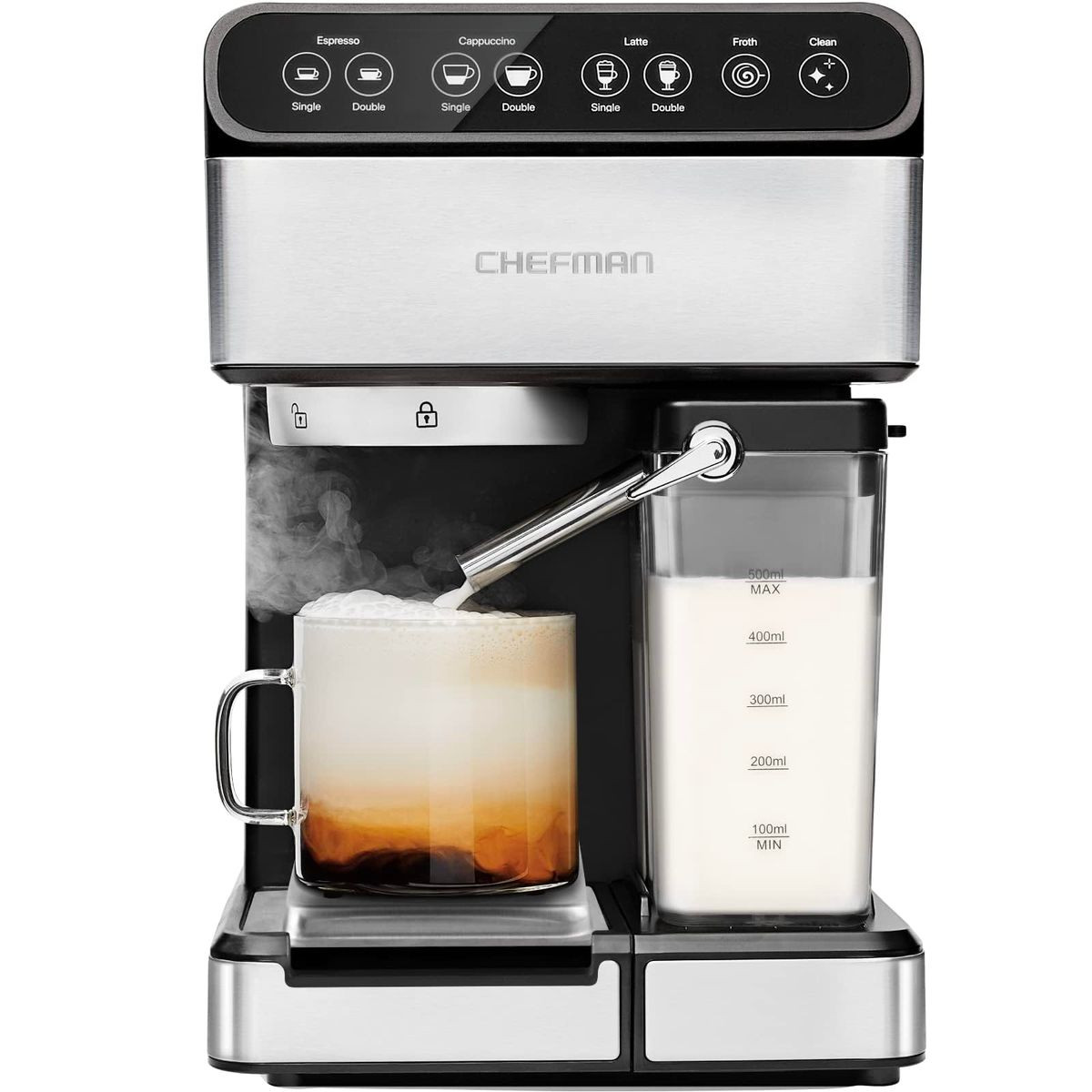 CHEFMAN 6-In-1 Espresso Machine with Built-In Milk Frother product image