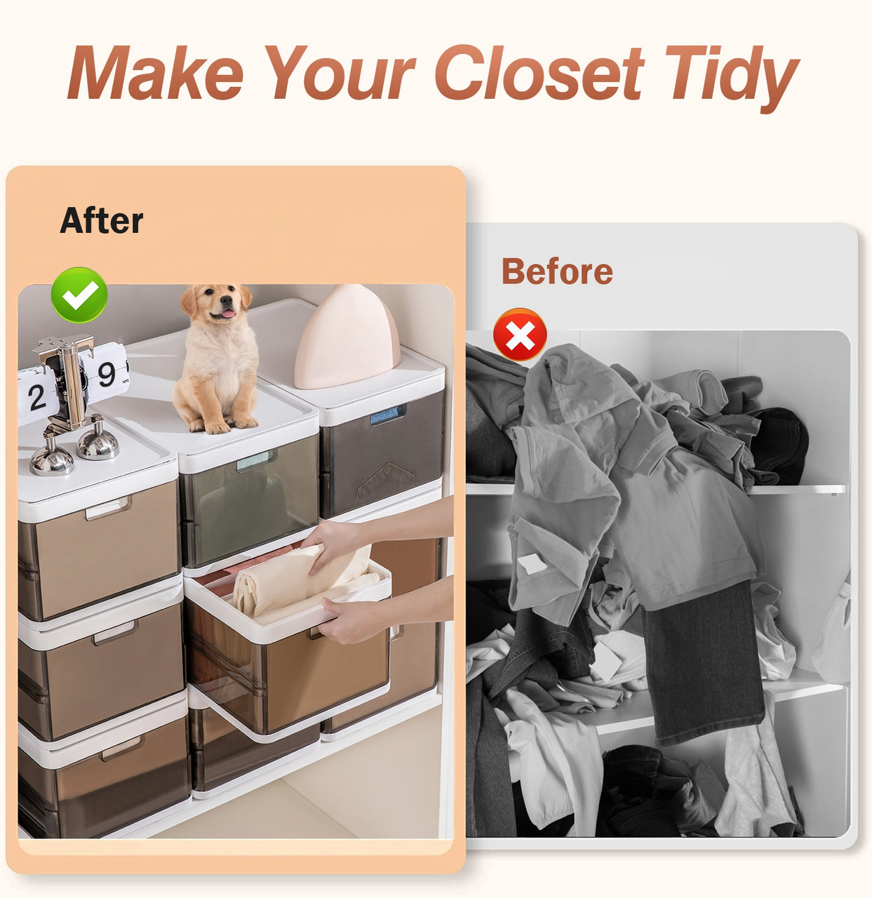 Foldable Storage Bins with Lids (3-Pack) product image