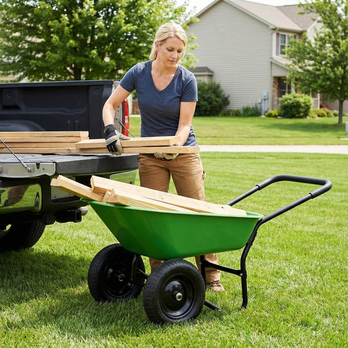 2-Tire Garden Wheelbarrow product image