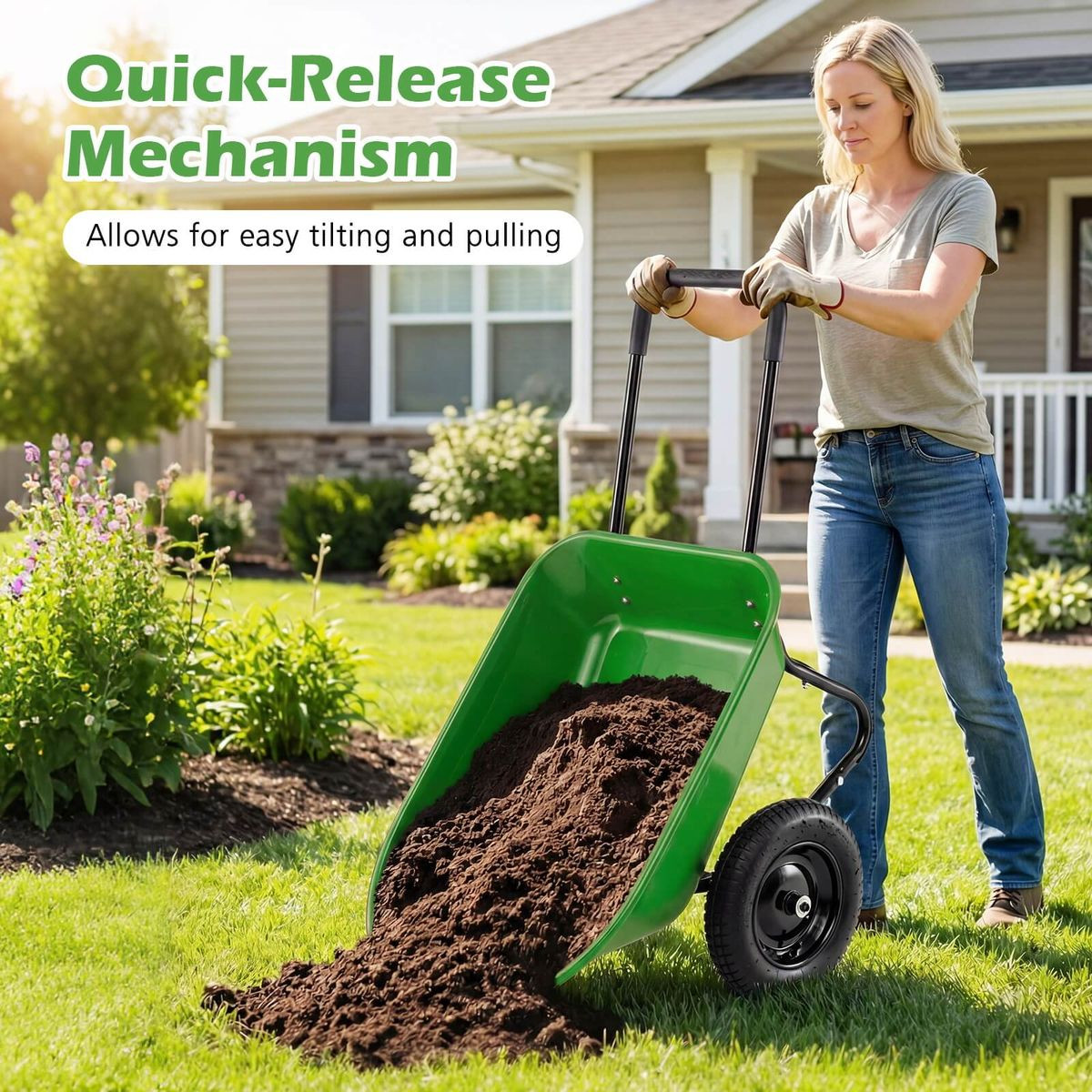 2-Tire Garden Wheelbarrow product image