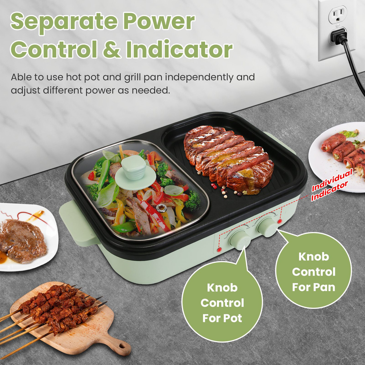 2-in-1 Electric Hot Pot and Grill product image