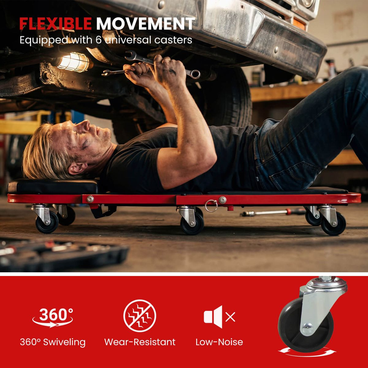  2-in-1 Rolling Creeper Stool product image