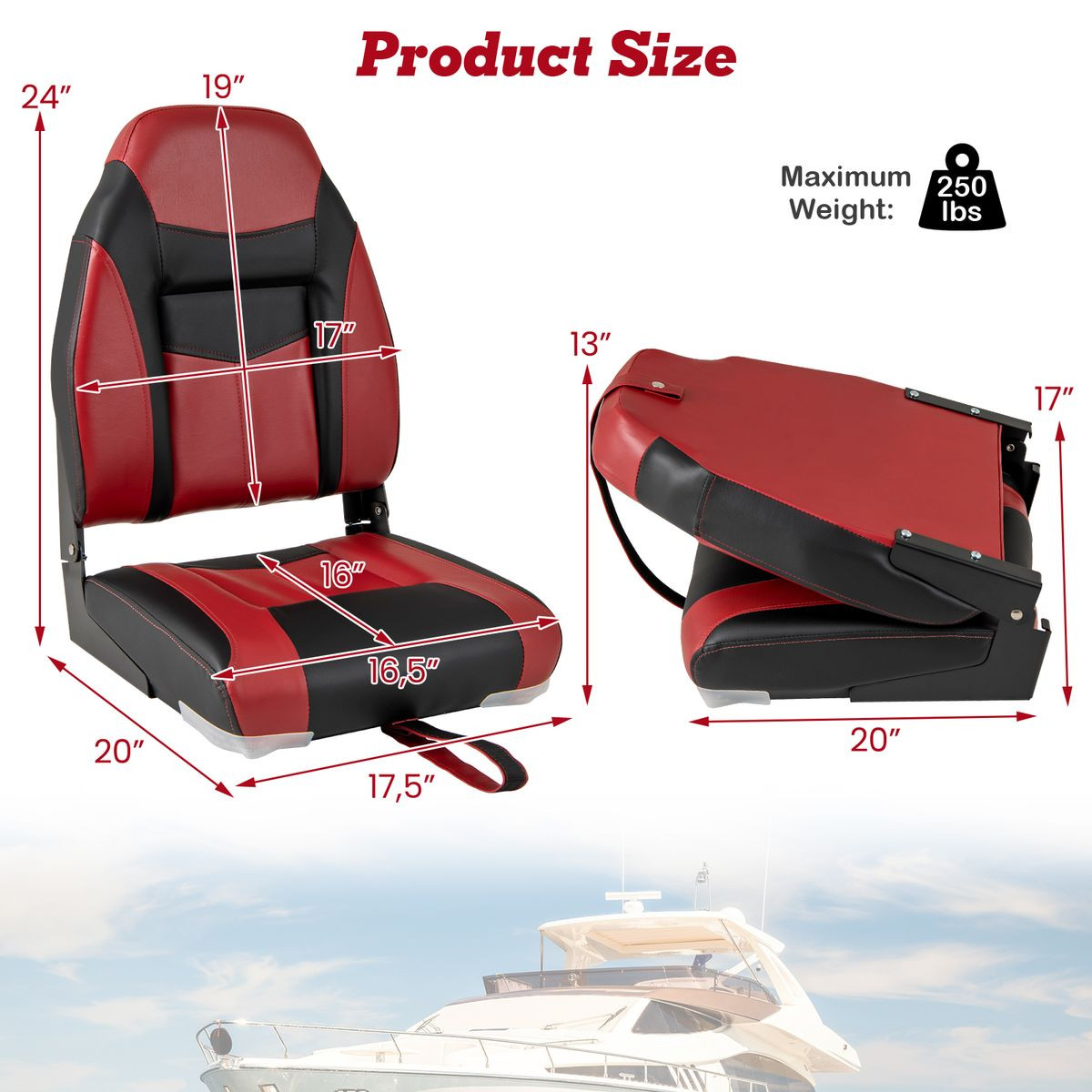 High-Back Folding Boat Seat  product image