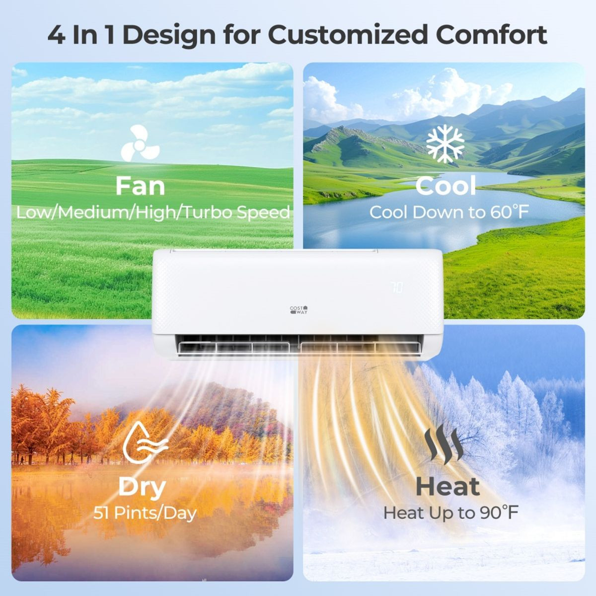 9100BTU Wifi Enabled Mini Split Air Conditioner product image