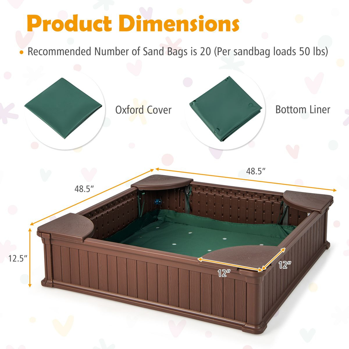 Kids' Large Outdoor Sandbox  product image