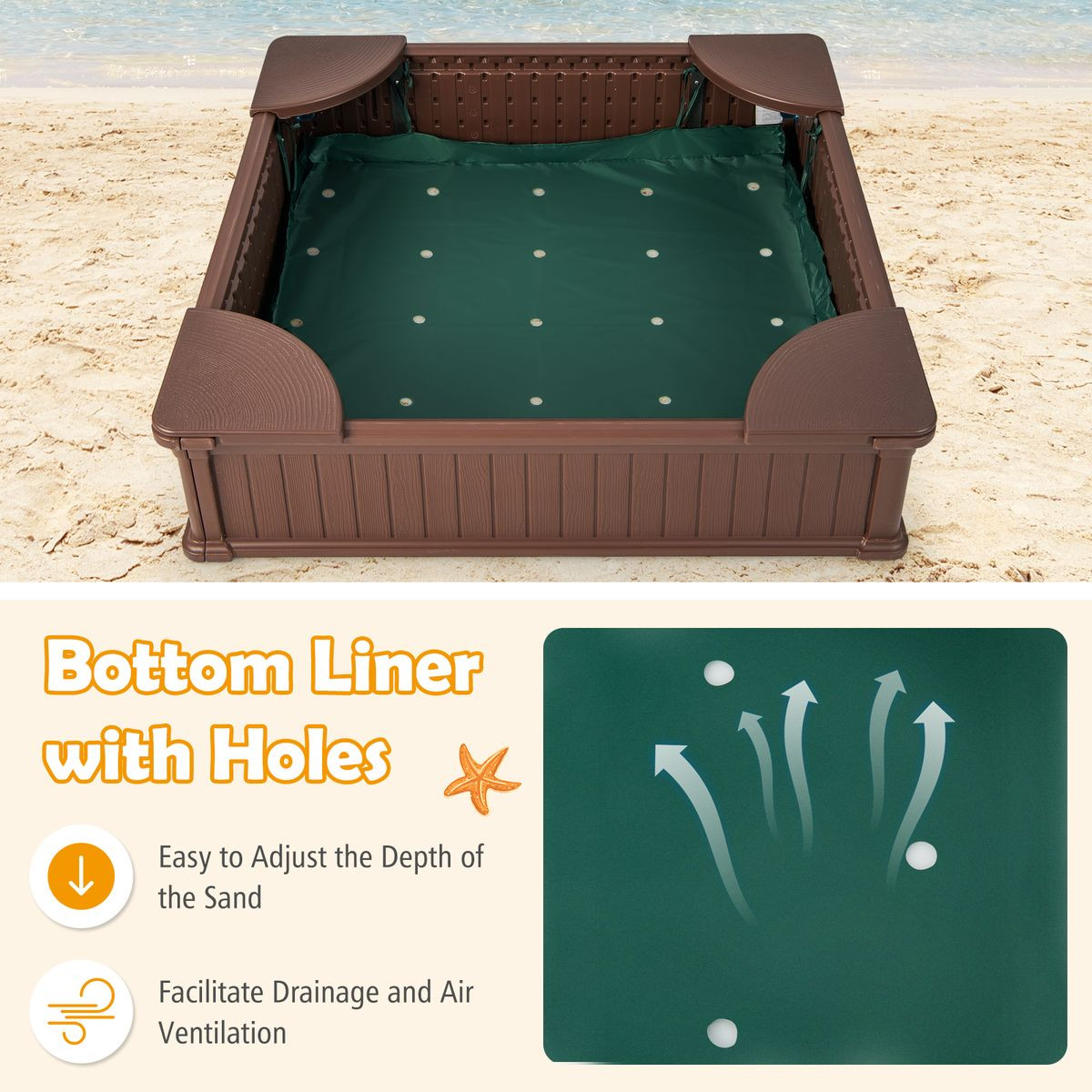Kids' Large Outdoor Sandbox  product image