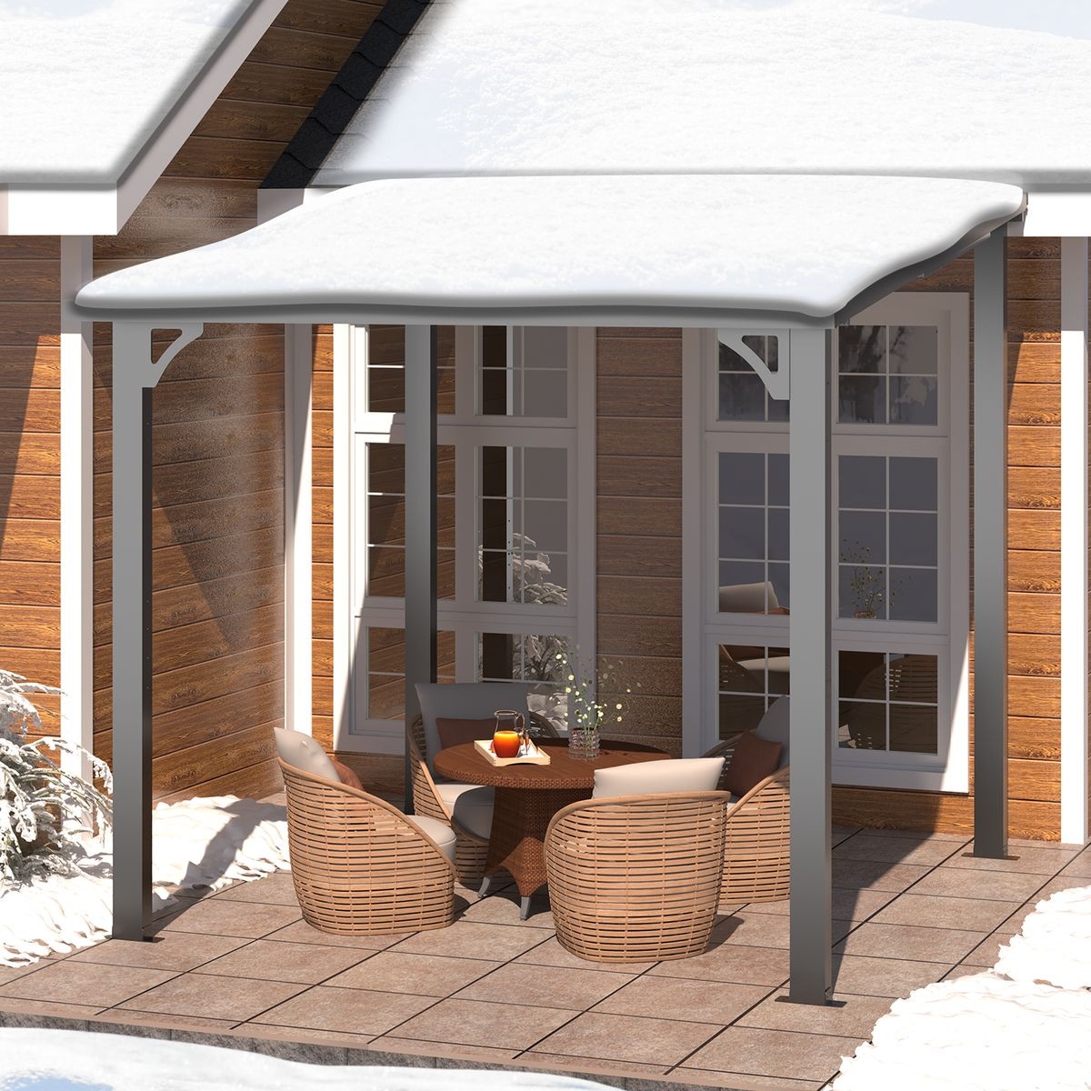 Outdoor Pergola Heavy-Duty Lean-to Metal Awning product image
