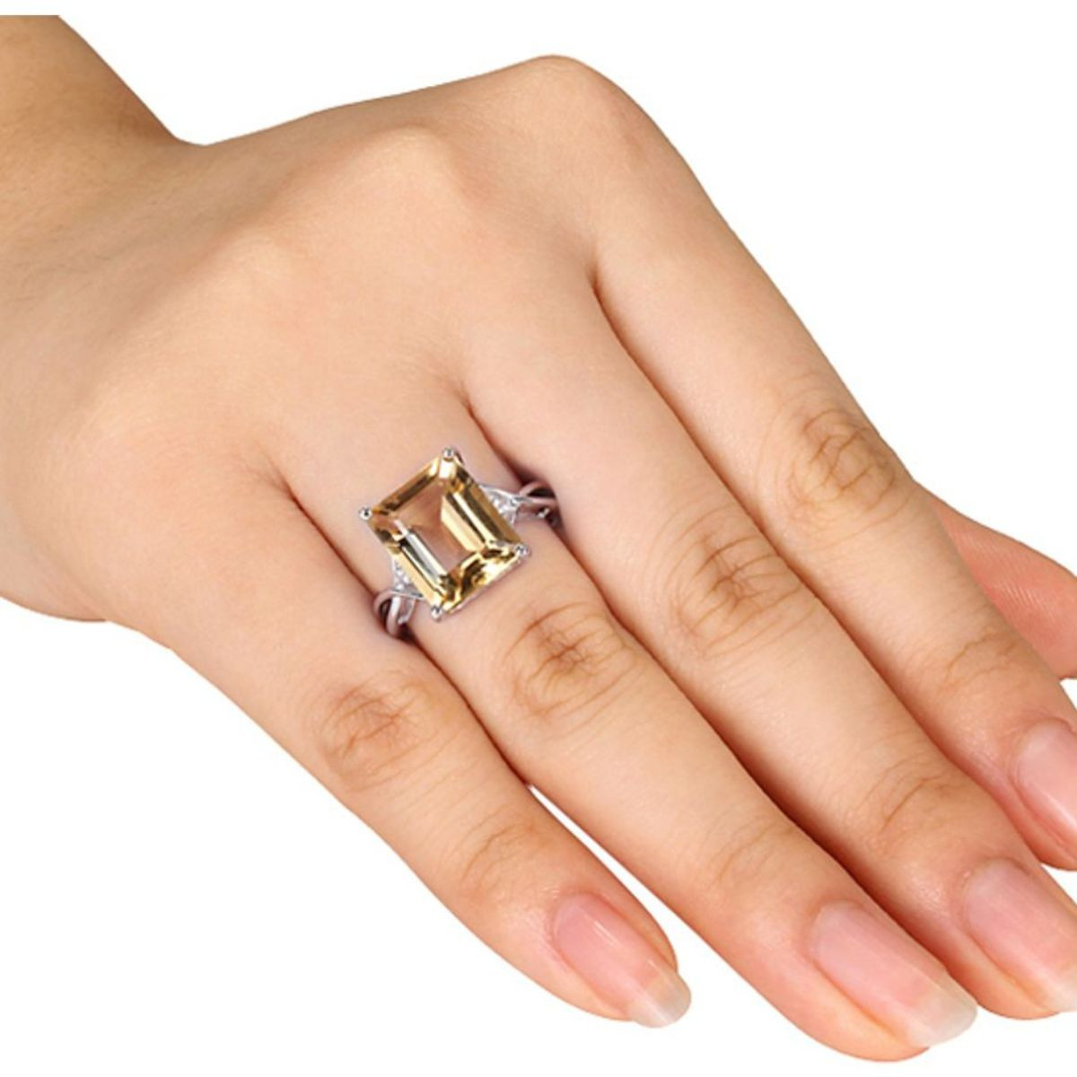 Citrine and White Topaz 6.63 Carat (ctw) Infinity Ring product image