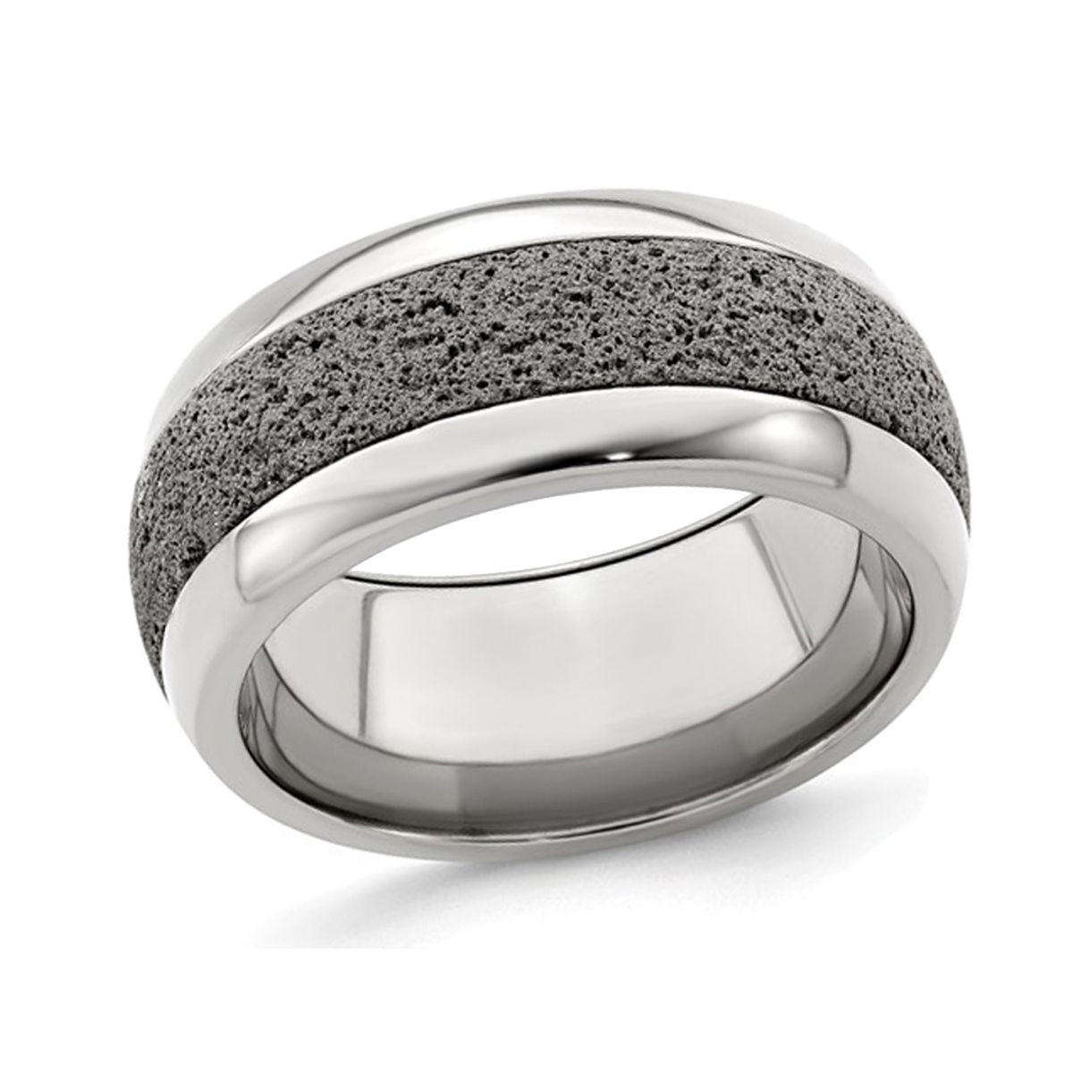 Men's Titanium Pattern Band with Grey Crete - 10mm  product image