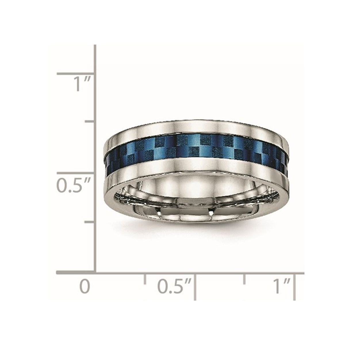IP Plated Stainless Steel Checkered Ring (7mm) product image
