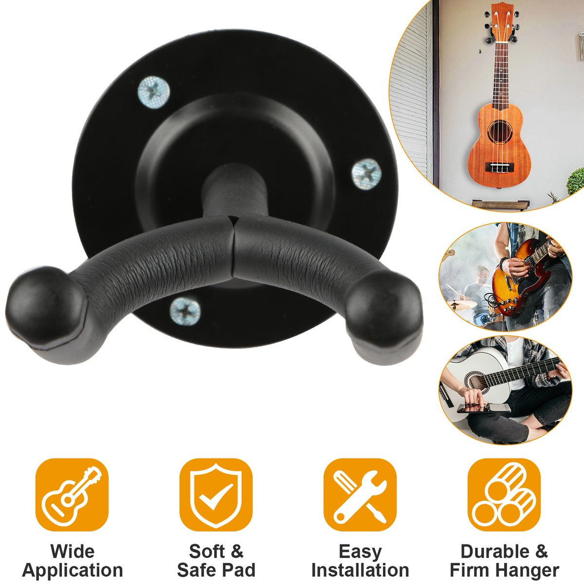 Padded Steel Wall Mount Guitar Holder product image