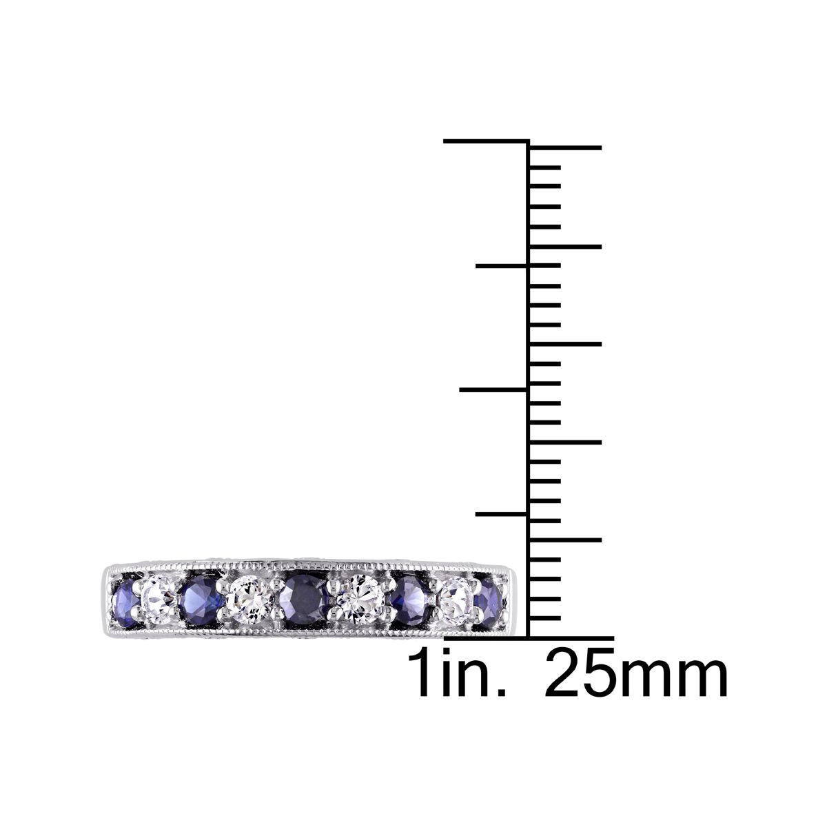 4/5 Carat (ctw) Lab-Created Dark Blue and White Sapphire Ring product image