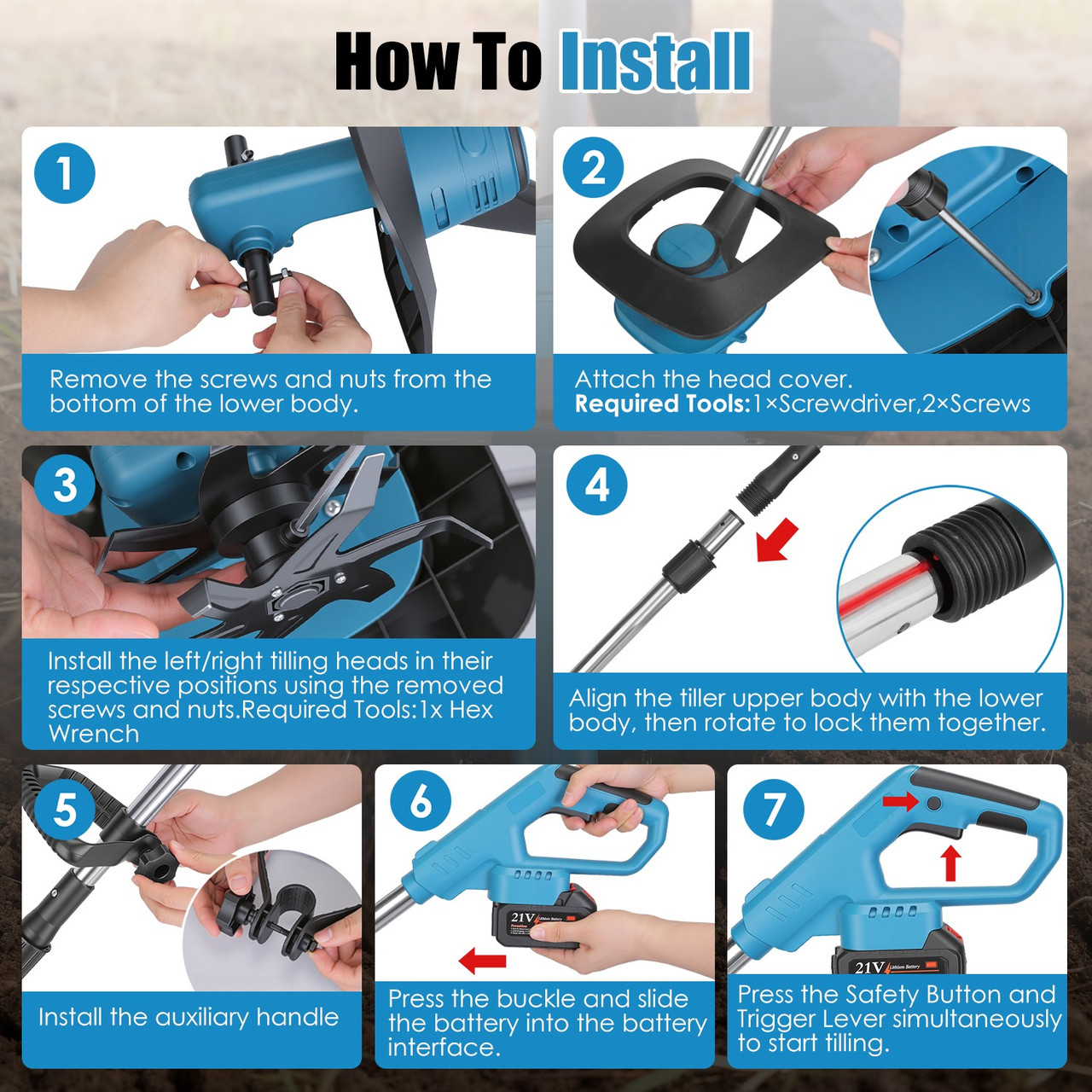 Cordless Tiller Cultivator product image