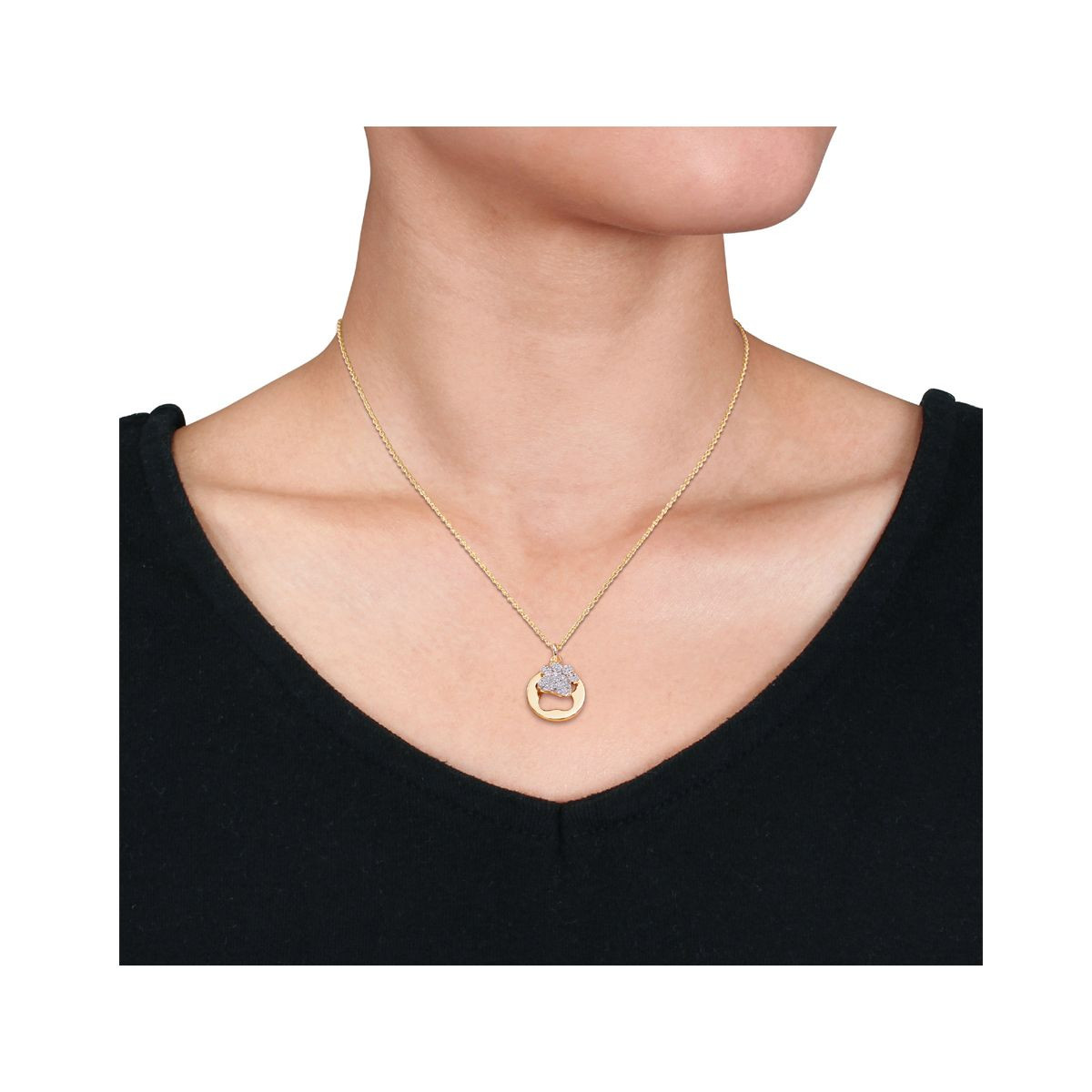 1/10 Carat (ctw) Diamond Dog Paw Necklace product image