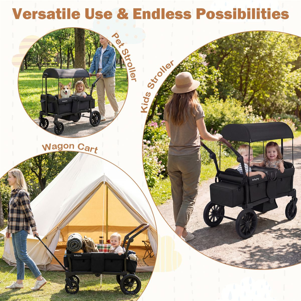Double Seat Foldable Wagon product image