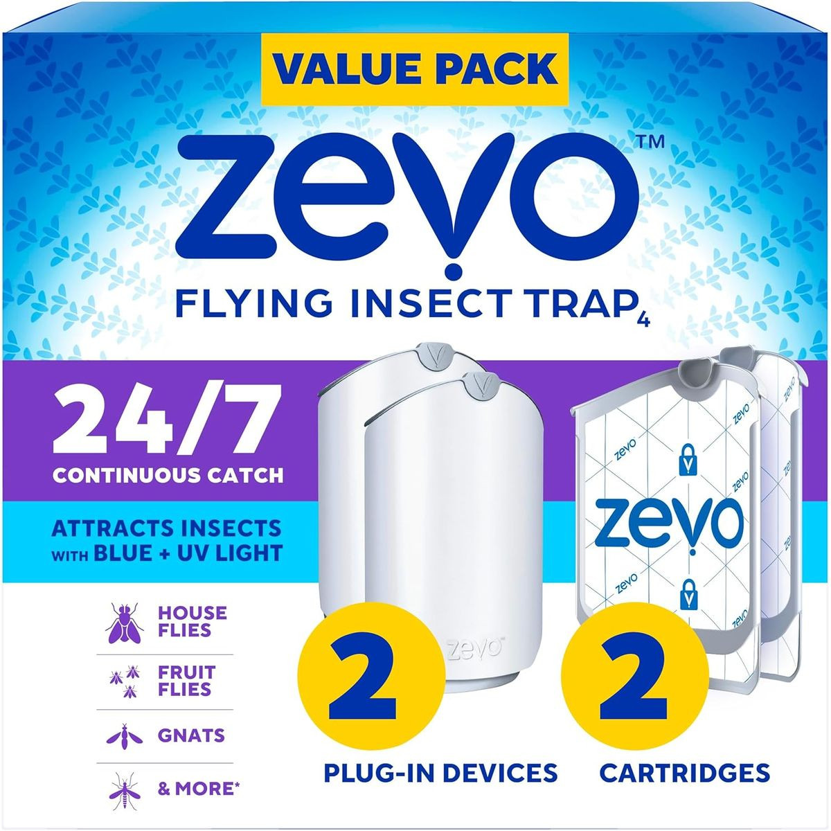 Zevo Plug-in Flying Insect Trap & Refill Cartridge (2-Pack) product image