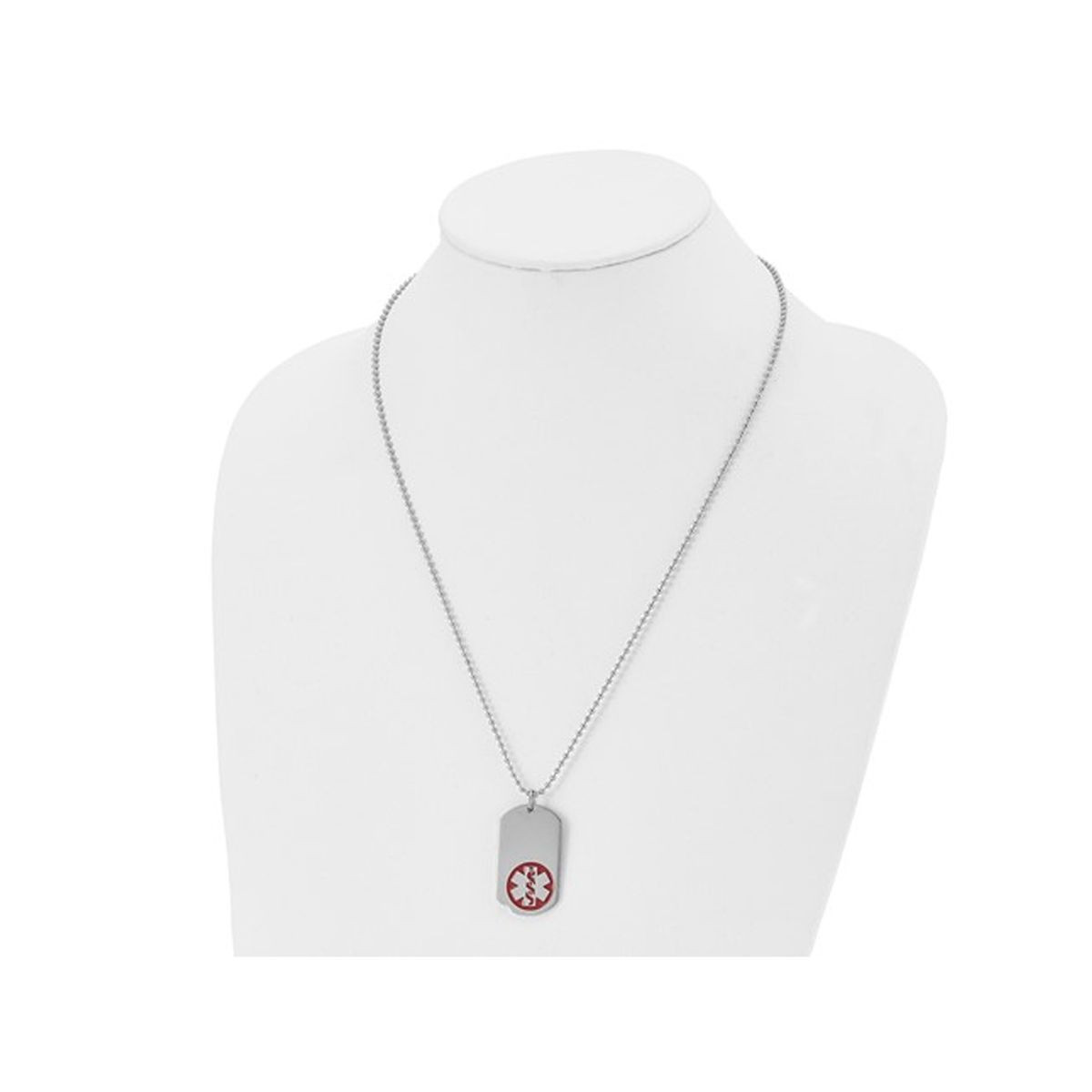 Men's Stainless Steel Medical ID Dog Tag Necklace (22") product image