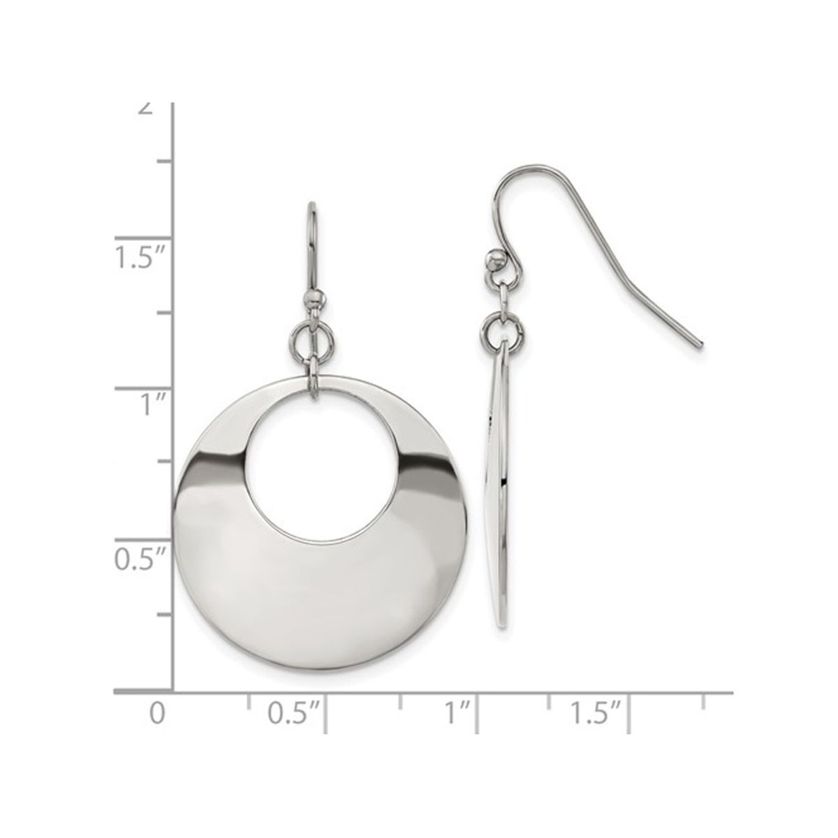 Stainless Steel Polished Circle Dangle Earrings product image