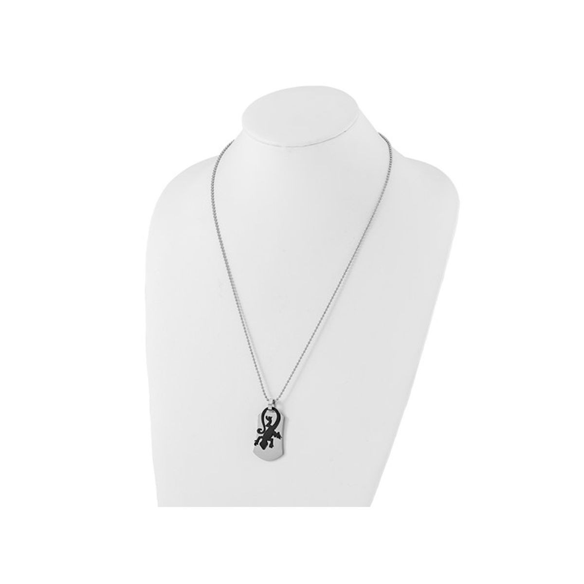 Stainless Steel Lizard Dogtag Necklace with Chain (24") product image