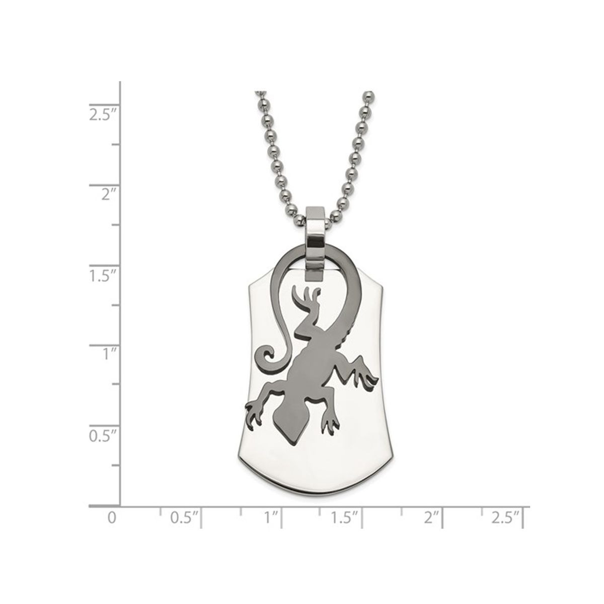 Stainless Steel Lizard Dogtag Necklace with Chain (24") product image