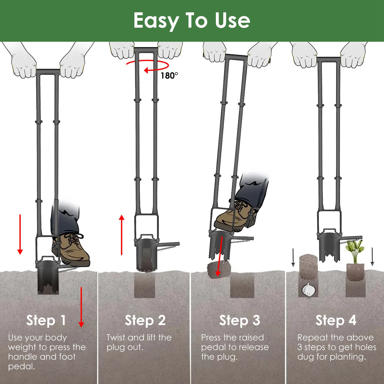 5-in-1 Long-Handled Bulb Planter product image
