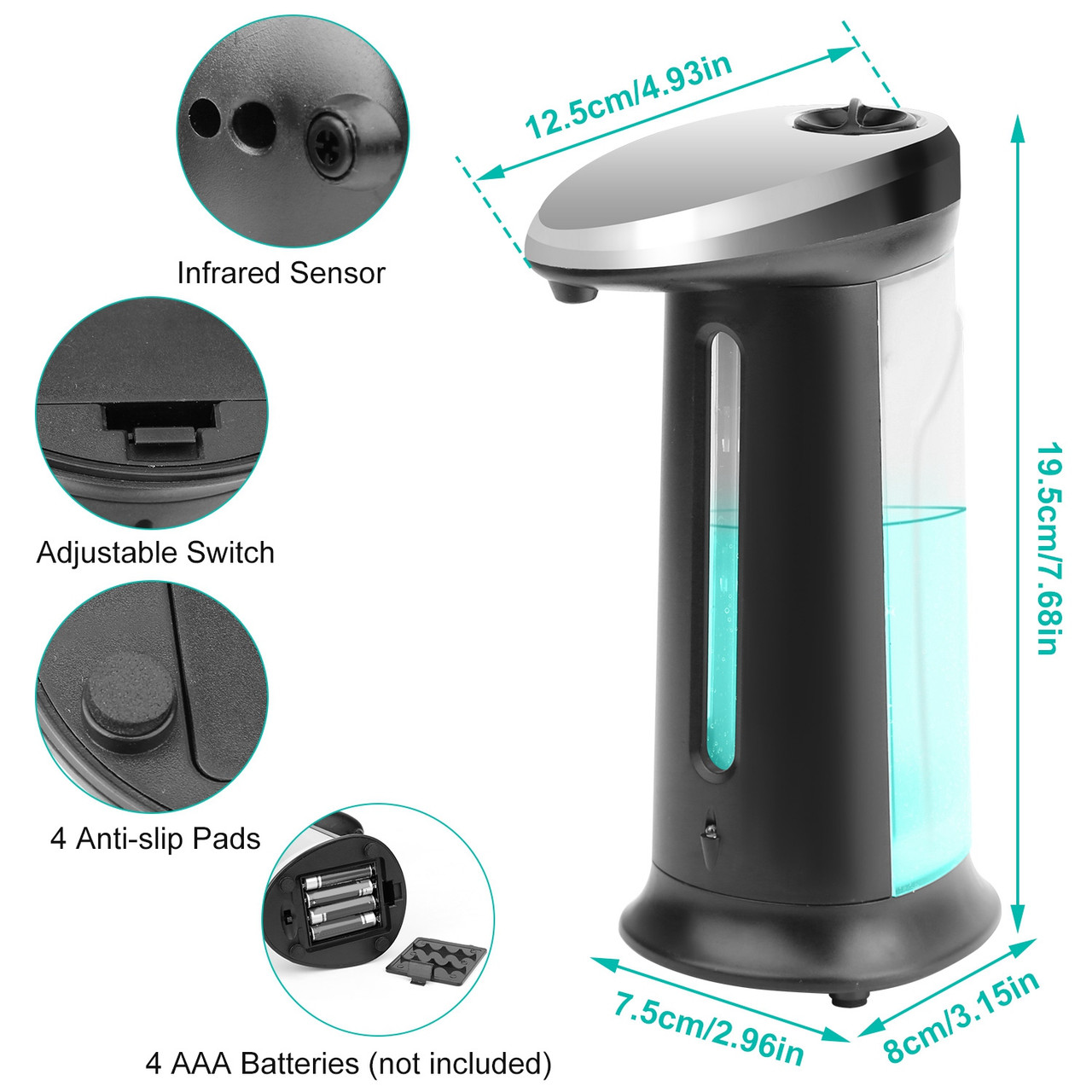 Automatic Soap Dispenser with Anti-Slip Base product image