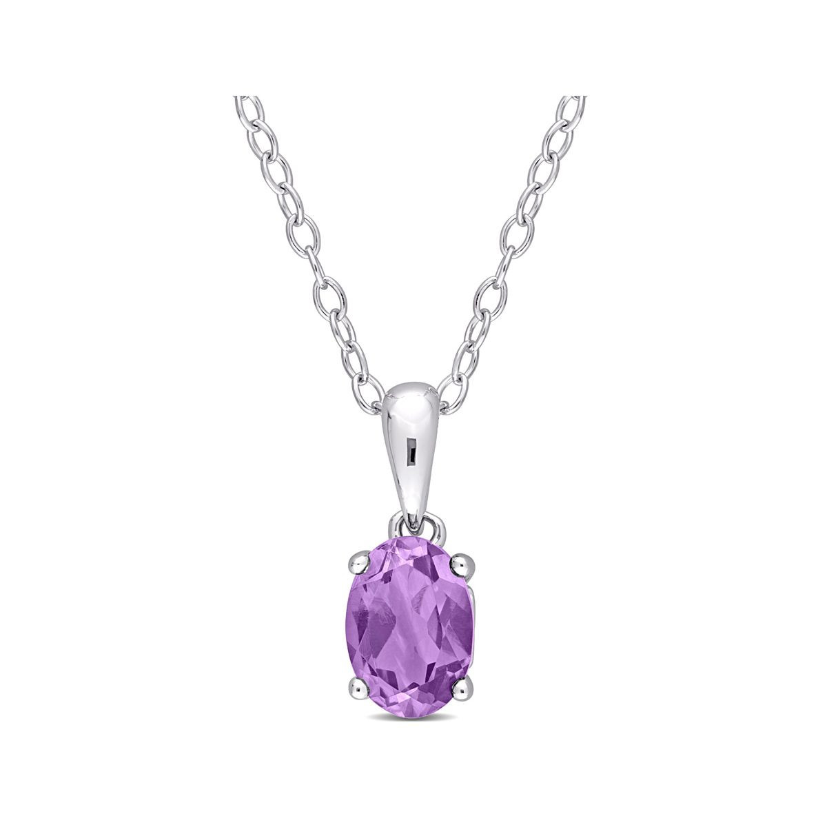 7/10 Carat (ctw) Amethyst Solitaire Oval Necklace product image