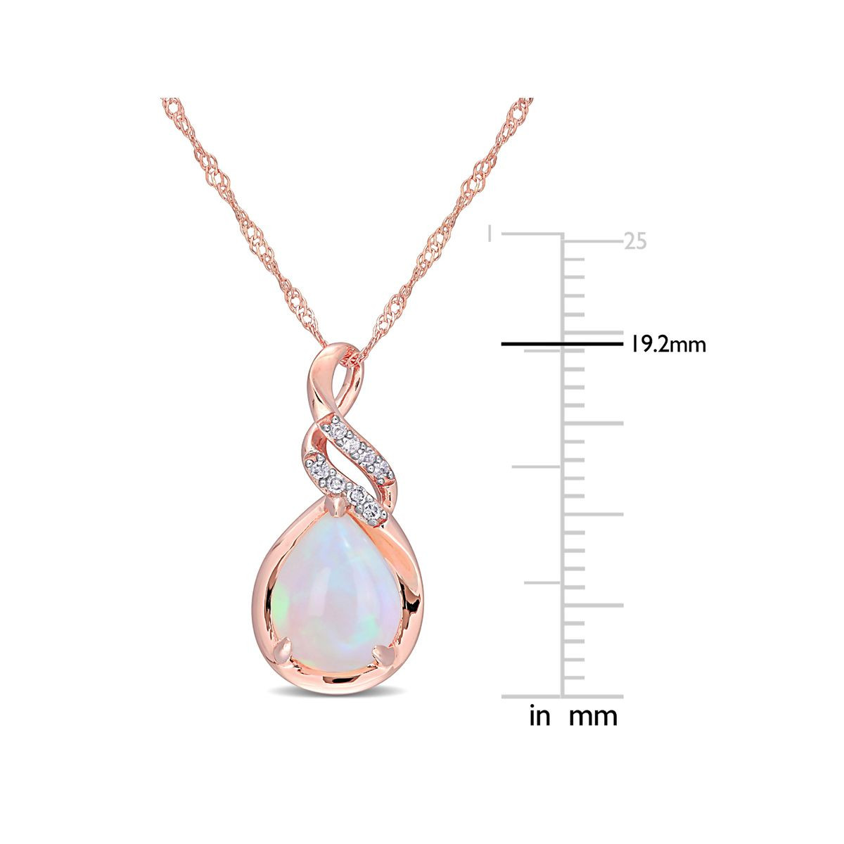 1.20 Carat (ctw) Blue Opal Drop Twist Necklace in 10K Rose Gold  product image