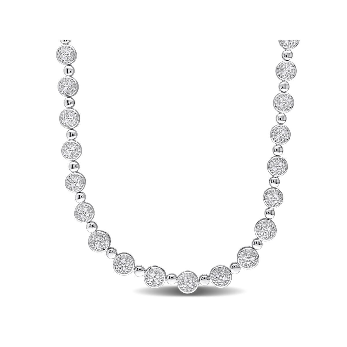 Sterling Silver 1/2 Carat (ctw) Diamond Tennis Necklace product image