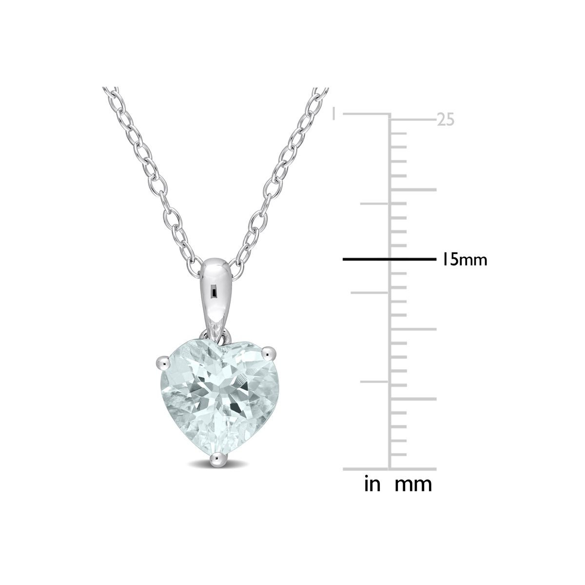 1.50 Carat (ctw) Aquamarine Heart Solitaire Necklace product image