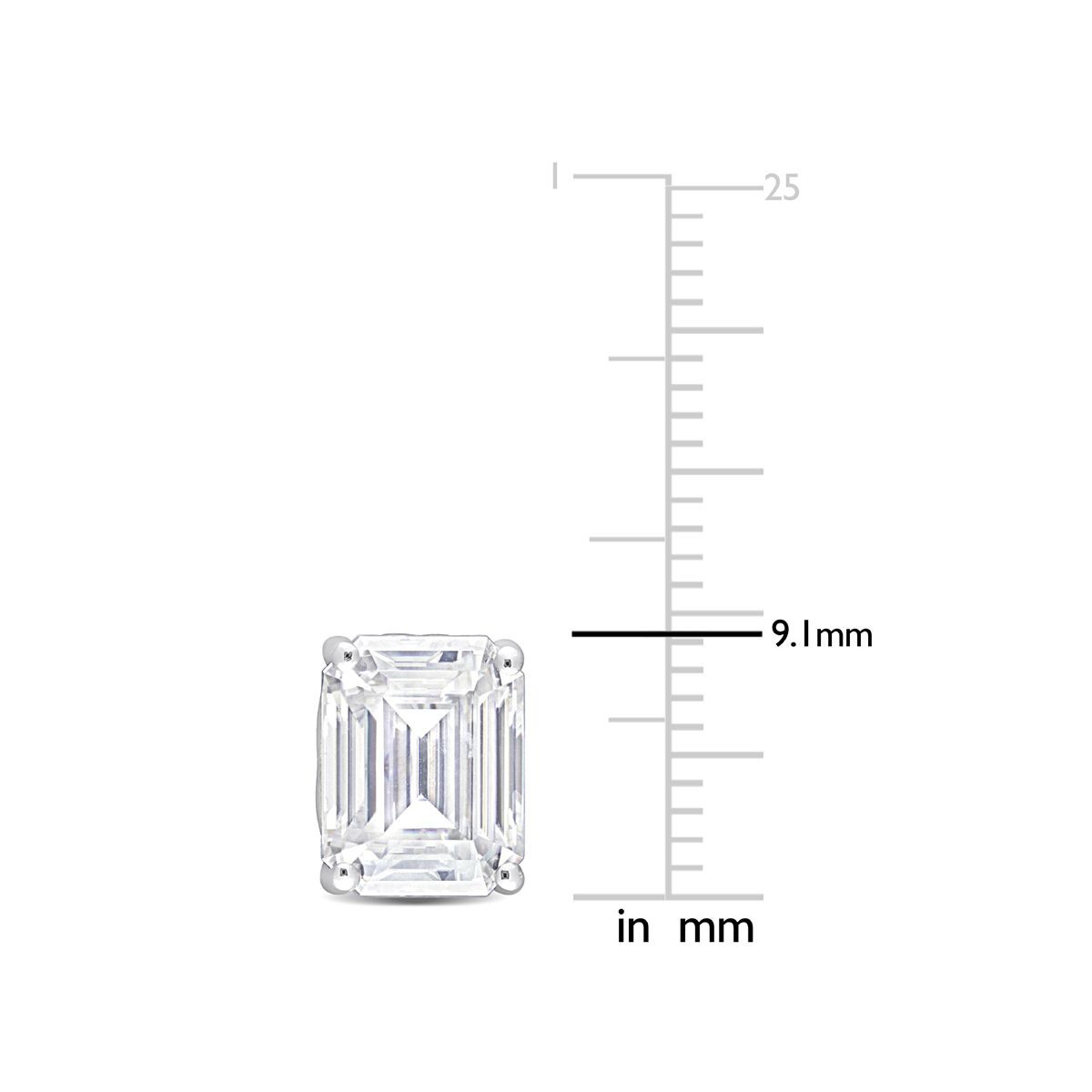4.80 Carat (ctw) Synthetic Moissanite Emerald-Cut Solitaire Stud Earrings product image