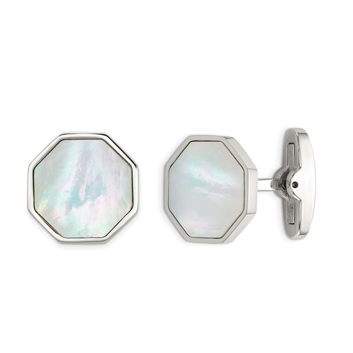 Polished Octagon Mother-of-Pearl Cuff Links  product image