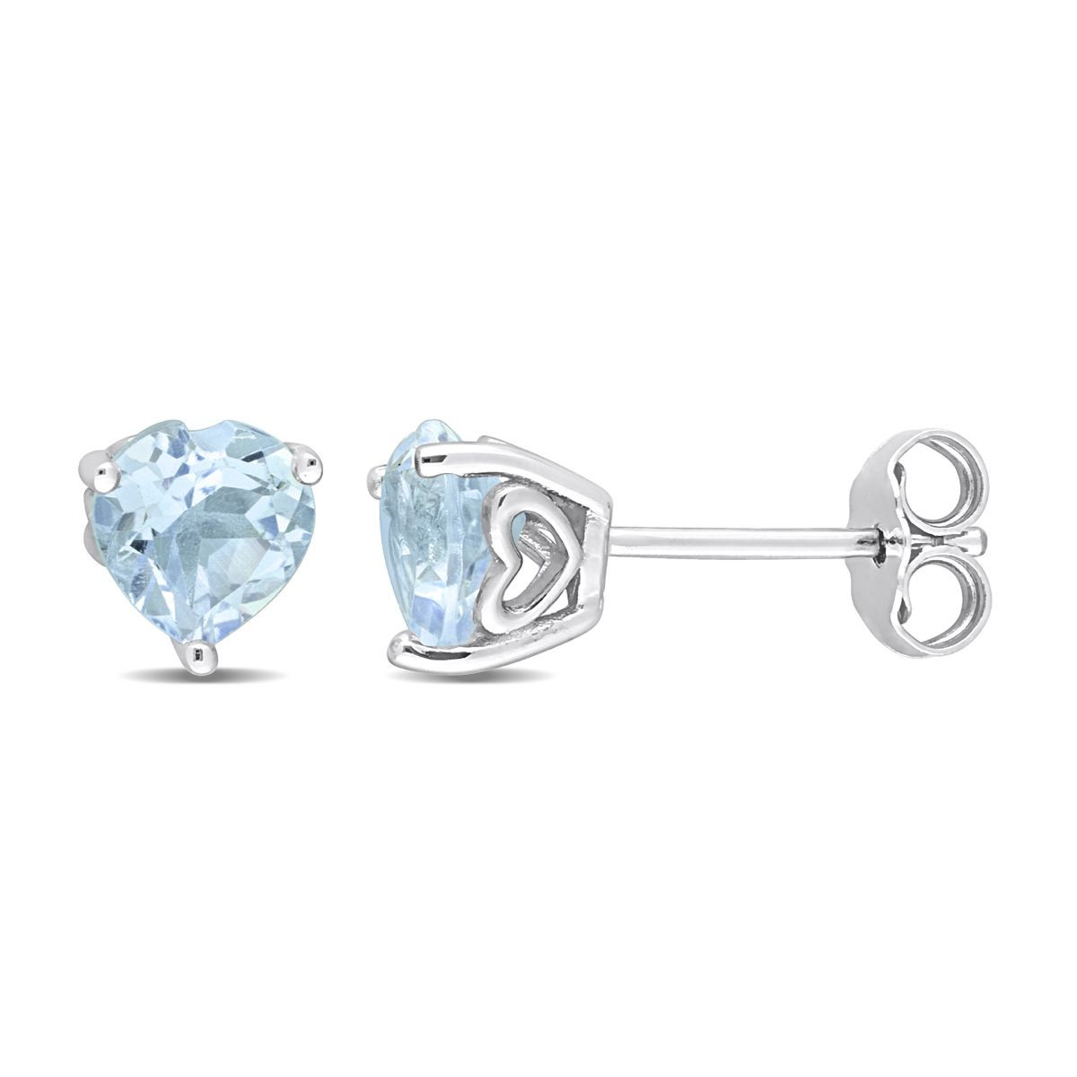 2.00 Carat (ctw) Blue Topaz Heart-Shaped Solitaire Stud Earrings product image