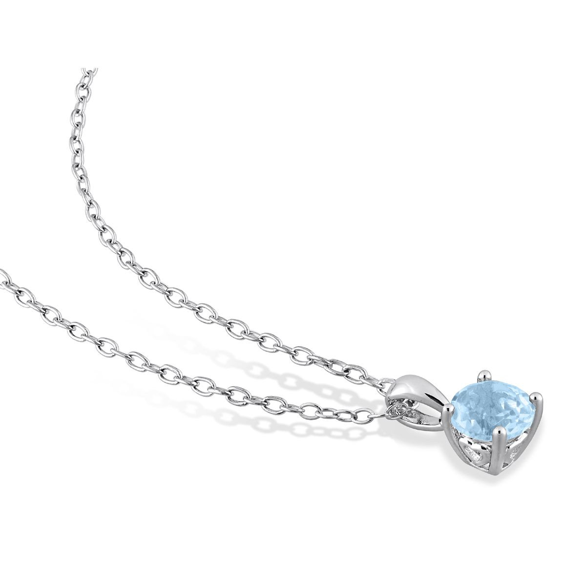 1.00 Carat (ctw) Blue Topaz Round Solitaire Necklace product image
