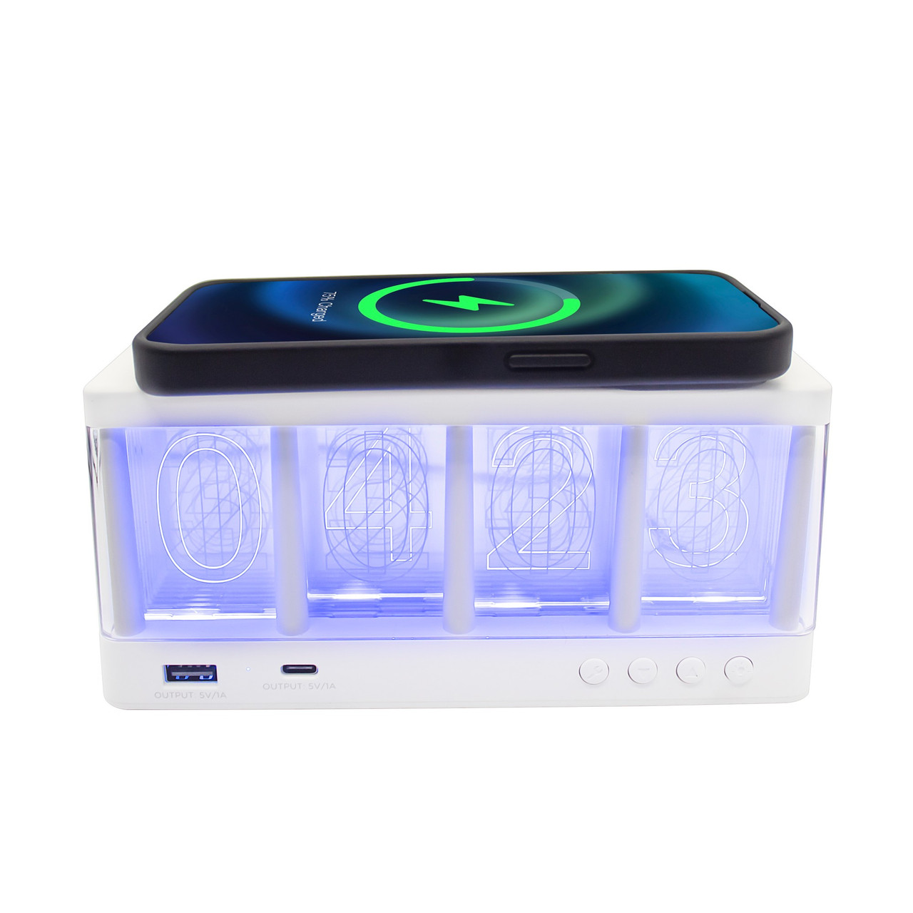 Vintage Wireless Charging Glow Alarm Clock product image