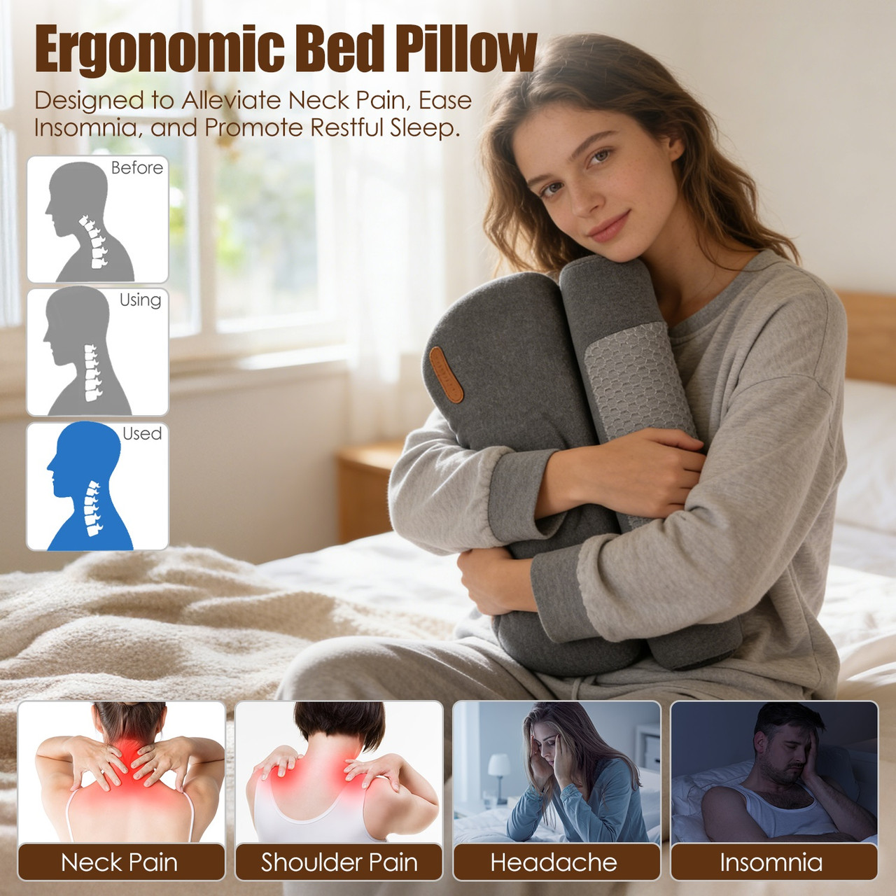 Heated Neck Pillow with Eye Mask product image