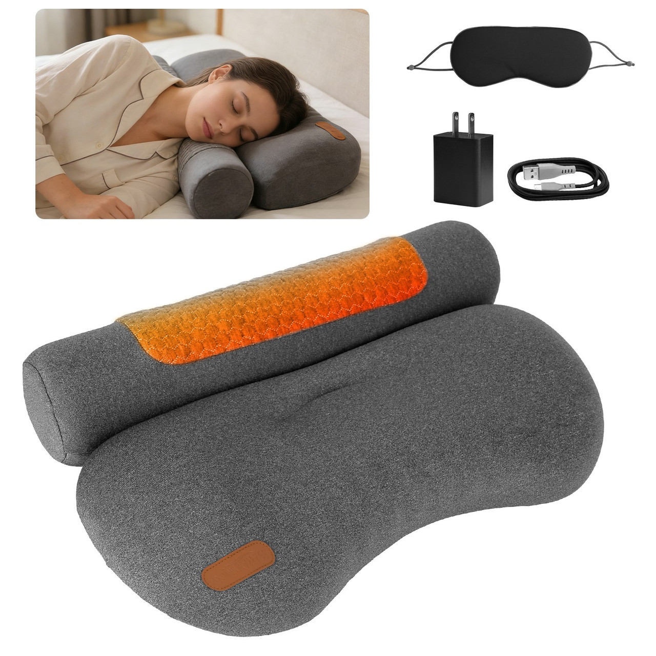 Heated Neck Pillow with Eye Mask product image
