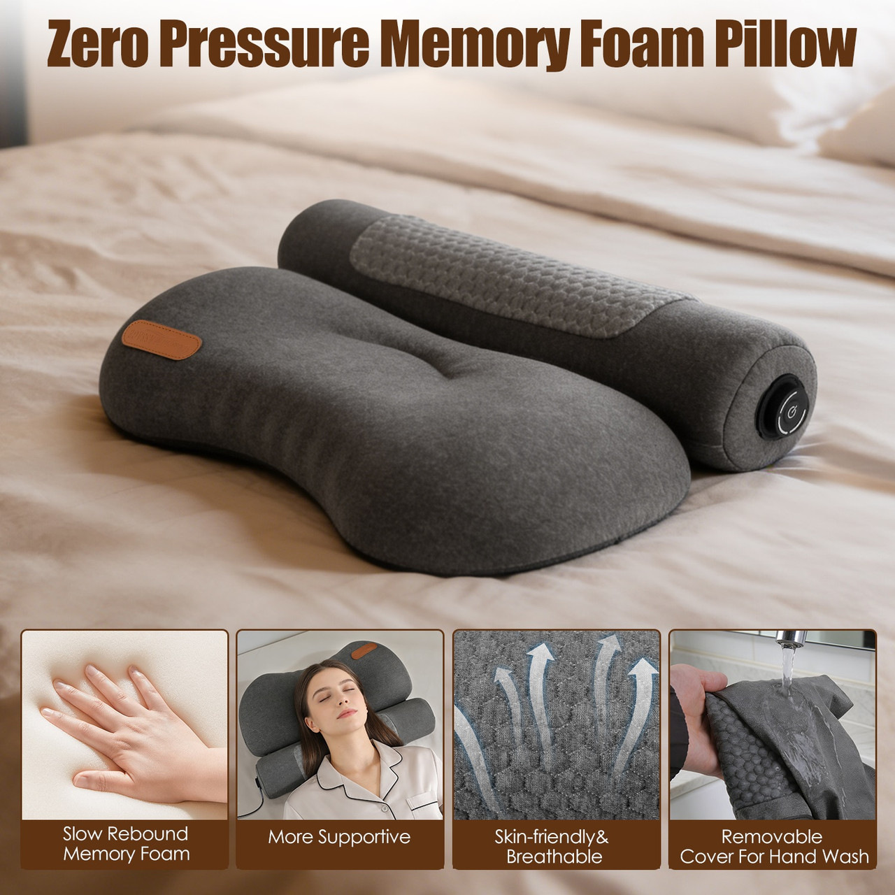 Heated Neck Pillow with Eye Mask product image