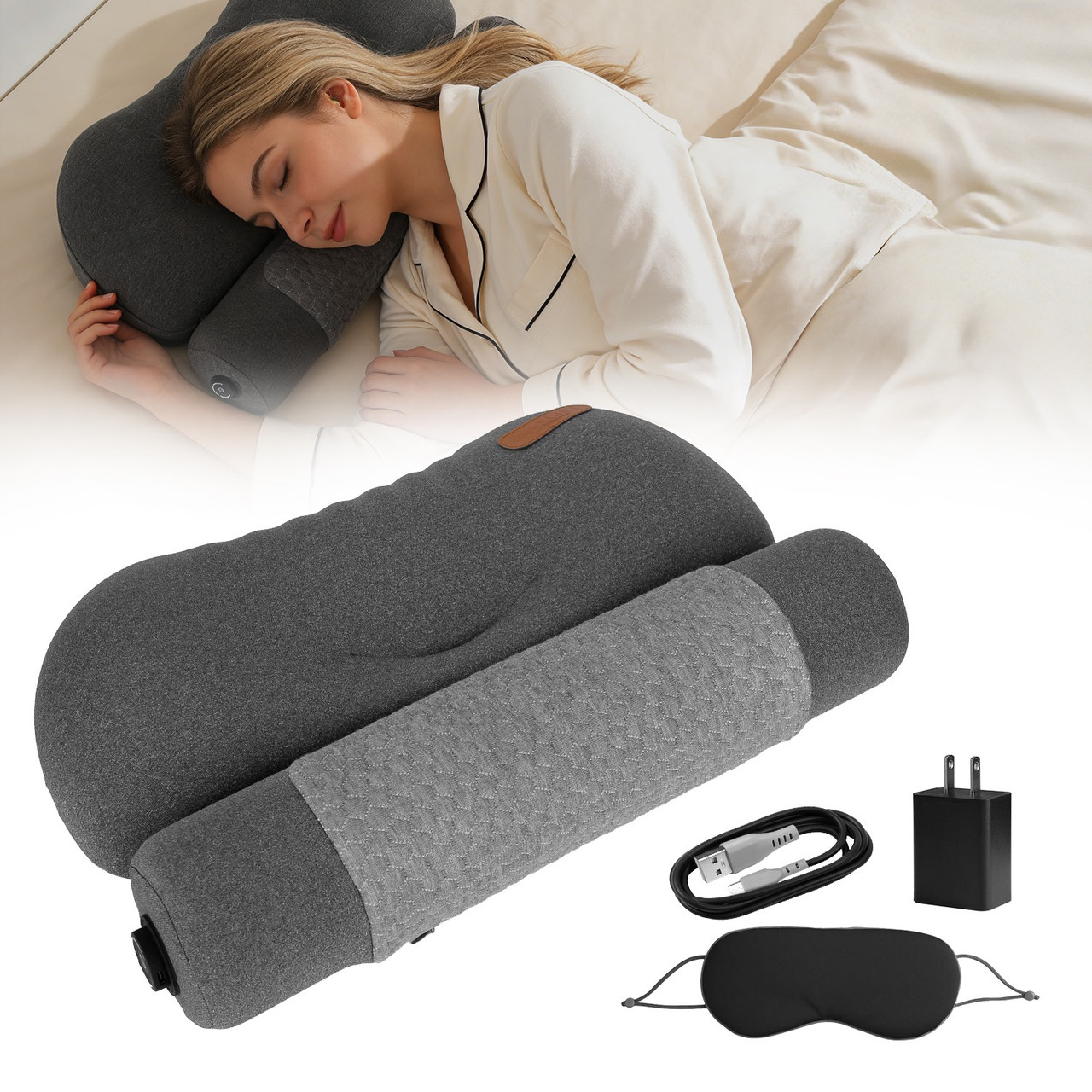Heated Neck Pillow with Eye Mask product image