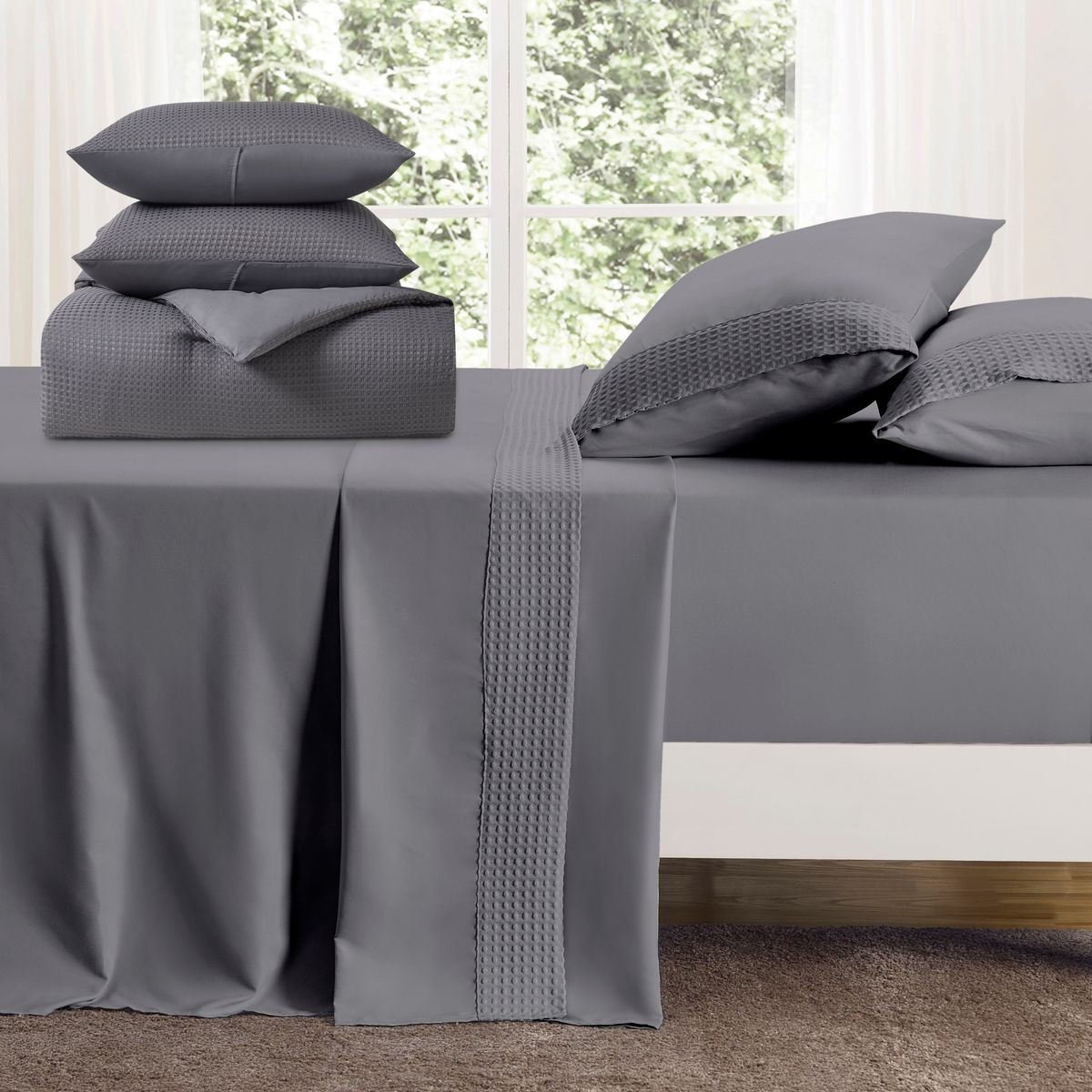 Kathy Ireland Waffle Textured Comforter Set (7 Pieces) product image