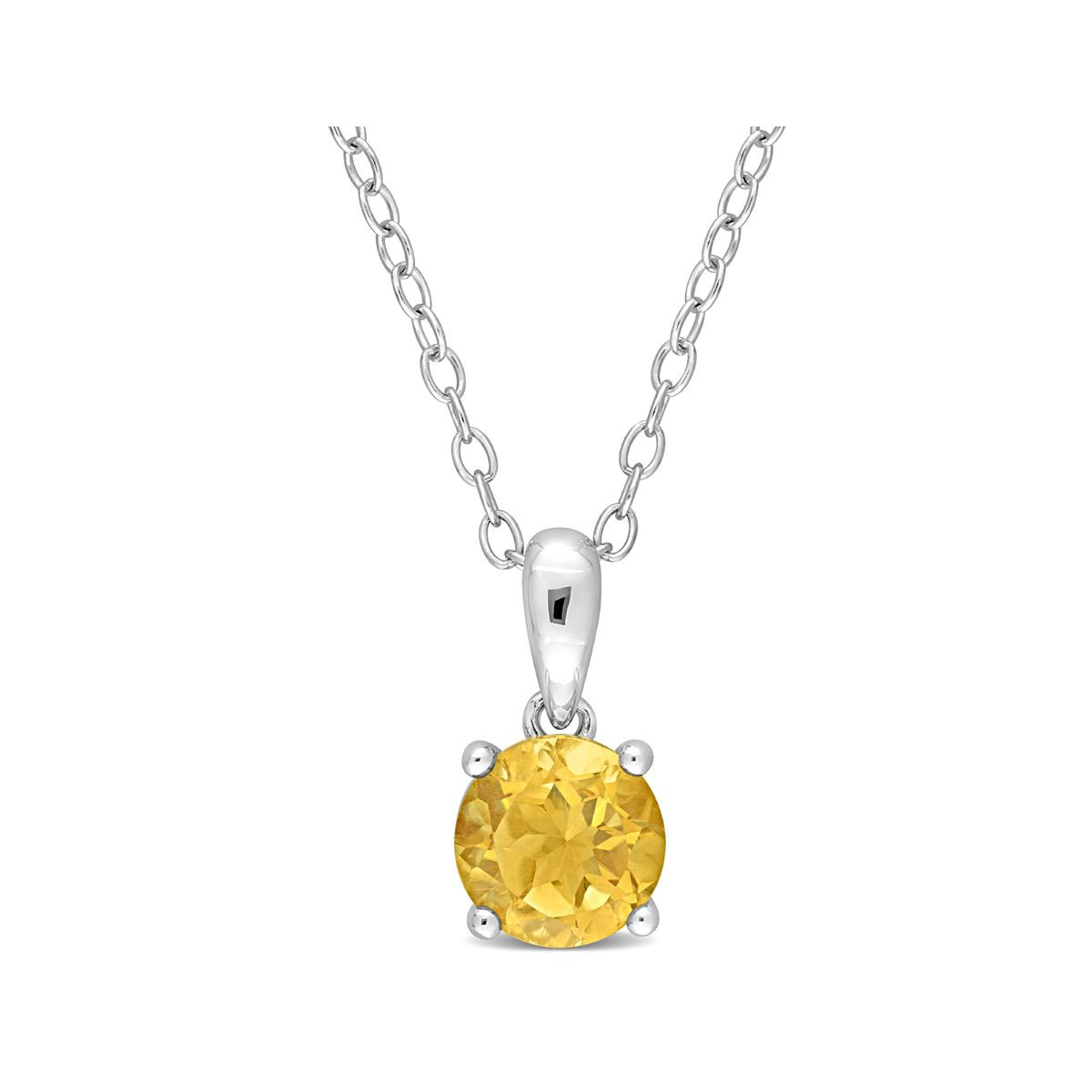 3/4 Carat (ctw) Citrine Solitaire Round Pendant Necklace product image