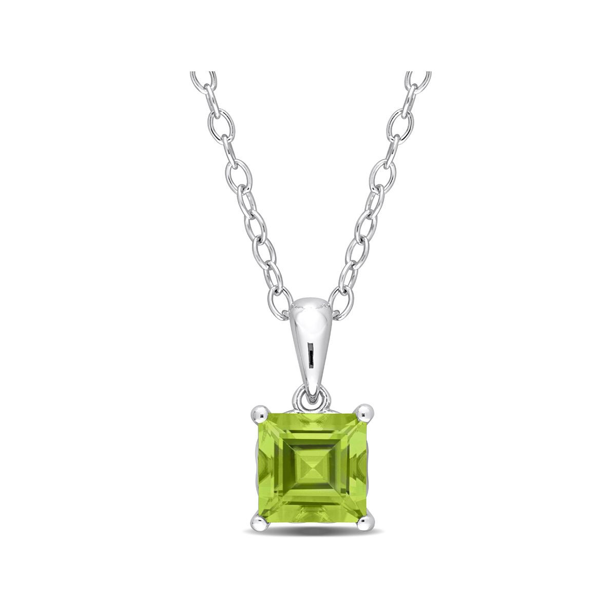 1.20 Carat (ctw) Peridot Princess Solitaire Pendant Necklace product image
